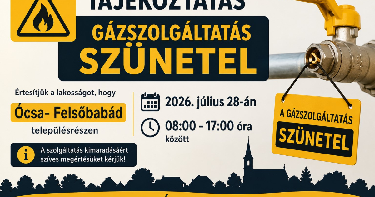 Gázszünet értesítő - Felsőbabád